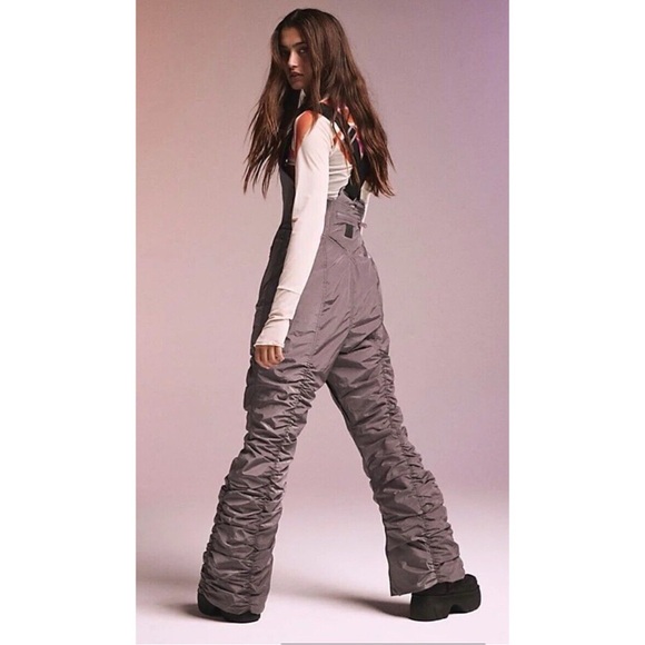 NWT Free People x FP Movement Gray Lift Love Ski Snow Bibb